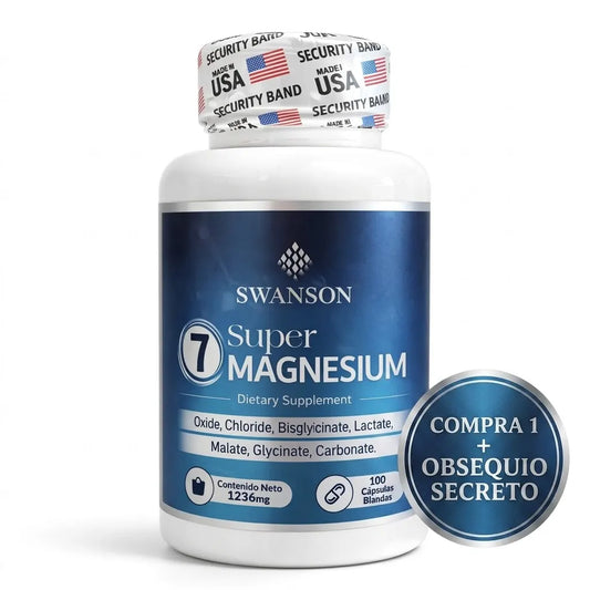 SWANSON® SUPER MAGNESIO 7 EN 1 | PARA LOS QUE HACEN TODO BIEN Y SU CUERPO NO CAMBIA — IMPORTADO